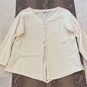 Oh My Gauze! Cream Button-Front Women’s Top